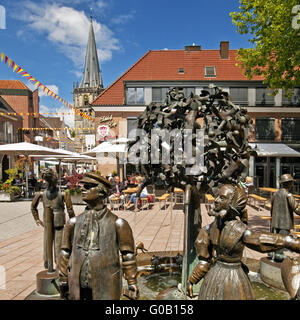 Cityscape, Chiesa dell Assunzione, Ahaus Germania Foto Stock