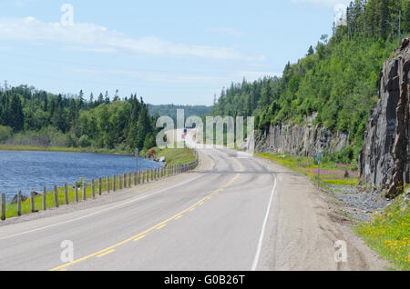 TransCanada highway lungo Lago Superior shore Foto Stock