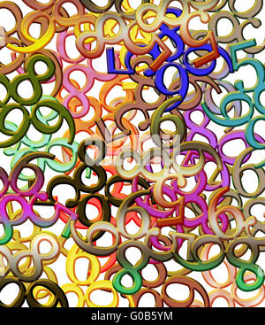 Texture da molte figure multicolore 5, otto Foto Stock