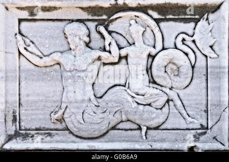 Didyma dèi nel Tempio di Apollo con base a colonna Foto Stock