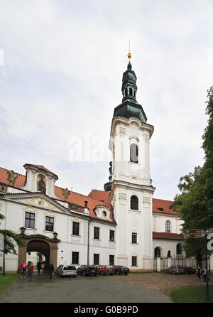 Basilica dell'Assunzione di Nostra Signora. Il monastero di Strahov a Praga. Foto Stock