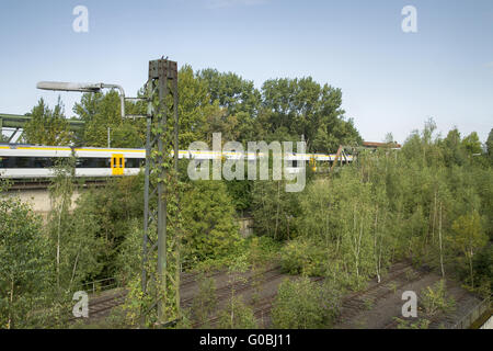 Trasporto merci chiuso area in Dortmund-Huckarde, Germania Foto Stock