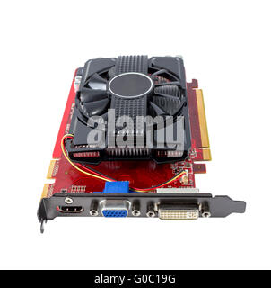 Computer videocard isolato sul bianco backgroun Foto Stock
