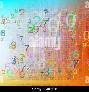 Numeri astratti texture Foto Stock