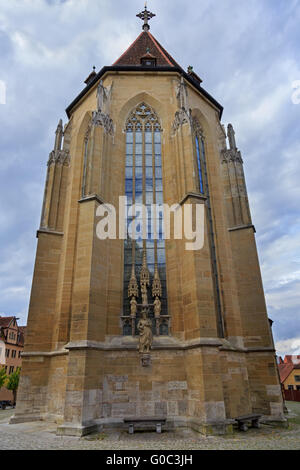Chiesa di Santo Jacobo, luterana in Rothenburg ob der Tauber, Germania Foto Stock