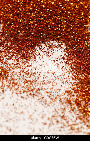 Golden glitter su sfondo chiaro - Foto macro Foto Stock