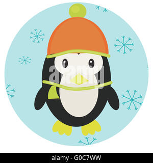 Icona del pinguino app mobile. Penguin isolato e baby pinguino imperatore pinguino e vettore di pinguino. Vector design piatto illustrazione Foto Stock