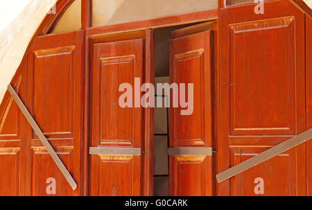 Vecchie porte in casa nella città vecchia di Rethymno Foto Stock
