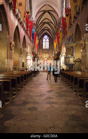 Cattedrale di San Giovanni Battista interno, Wroclaw, Polonia, navata, chiesa indoor, all'interno, storico punto di riferimento della città Foto Stock