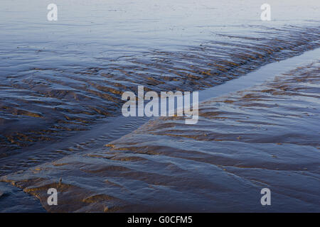 Tideway in mudflat Foto Stock