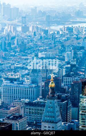 New York City Manhattan Midtown antenna vista panorama con grattacieli Foto Stock