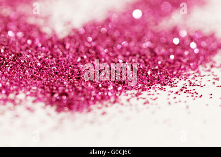 Magenta glitter su sfondo chiaro - Foto macro Foto Stock