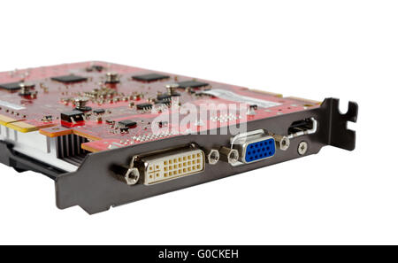 Computer videocard isolati su sfondo bianco Foto Stock