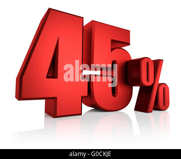 Rosso 45 per cento Foto Stock