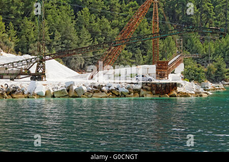 Foto del marmo bianco cava in Thassos Foto Stock