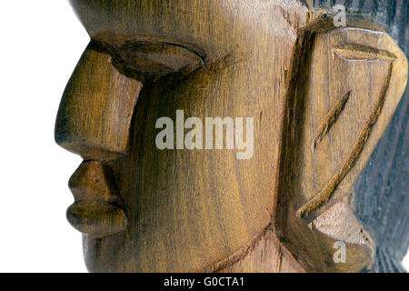 Statuetta di legno di un capo nativo Foto Stock