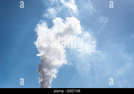 Il vapore in uscita del camino Foto Stock