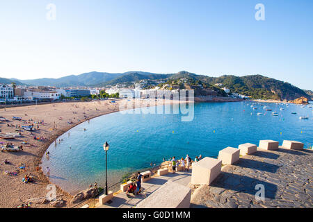 Sera vista della baia di Badia de Tossa e Gran Pl Foto Stock