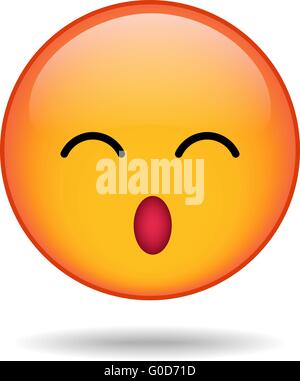 Rotondo giallo emoticon Illustrazione Vettoriale