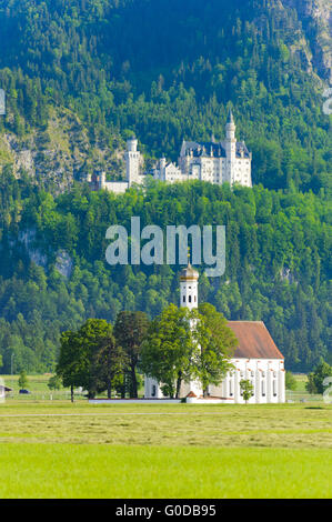 Punto di riferimento castello di Neuschwanstein in Baviera, Germania Foto Stock