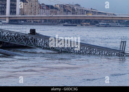 Foto di allagamento del Danubio a Budapest Foto Stock