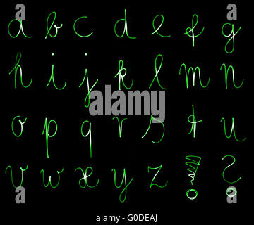 Lettere a fluorescenza Foto Stock