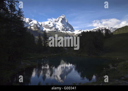 La riflessione del Cervino Foto Stock