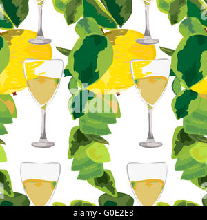 Rami di apple e bicchieri di bevande patte senza giunture Foto Stock