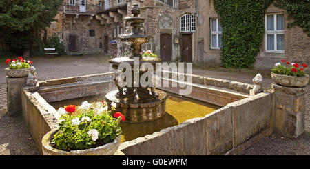 La molla vecchia, castello Petershagen, Germania Foto Stock