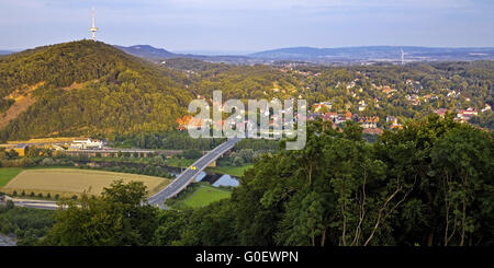 Vista dall'Imperatore Guglielmo monumento, Germania Foto Stock