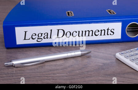 Documenti Legali - blu legante in ufficio Foto Stock