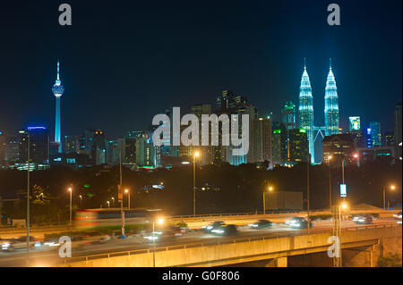 Kuala Lumpur a notte Foto Stock