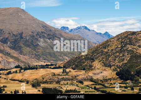 Paesaggio vicino a Queenstown, Crown Range,Nuova Zelanda Foto Stock