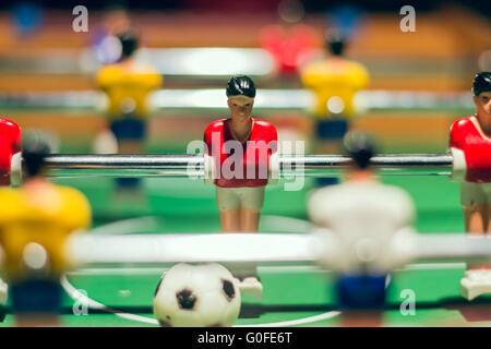 Foosball in stretta fino Foto Stock