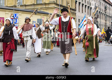 Sfilata di apertura della Oktoberfest a Monaco di Baviera Foto Stock