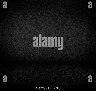 Nero minimalista parete sgranate di sfondo nero e il pavimento. Alta risoluzione Foto Stock