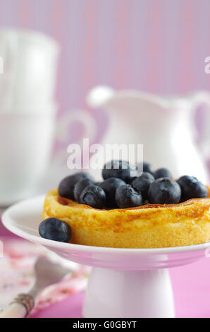 Cheesecake con mirtilli Foto Stock