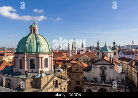Torre del ponte della città vecchia di Praga, Repubblica Ceca Foto Stock