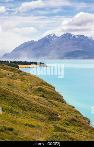 Lago Pukaki, Nuova Zelanda Foto Stock