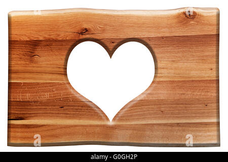 Cuore su bianco antico rustico sfondo di legno Foto stock - Alamy