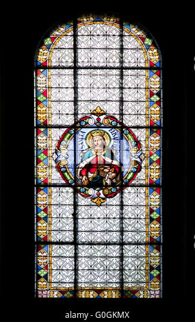 Vetrata nella cattedrale di Subotica Foto Stock