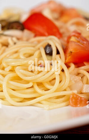 Pasta con verdure Foto Stock