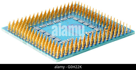 Unità centrale di elaborazione (CPU) isolato di chip sul bianco Foto Stock