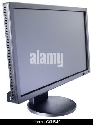 Computer LCD monitor piatto isolato su sfondo bianco Foto Stock