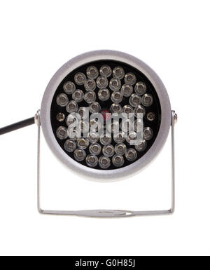 Illuminatori ad infrarossi illuminazione notturna per i sistemi di sicurezza e videosorveglianza isolato su bianco Foto Stock