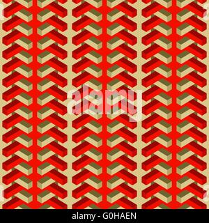 Vector moderni modelli poligonali con colorati cubetti isometrica. Suprematism seamless pattern. Illustrazione Vettoriale