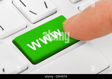 Computer notebook con tastiera internet key Foto Stock