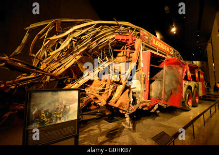 I resti della Scala 3 in 9/11 Museo,Manhattan,NewYork City,USA Foto Stock