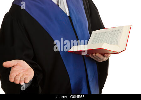 I giudici del Tribunale con la legge libro. Sentenza. Foto Stock