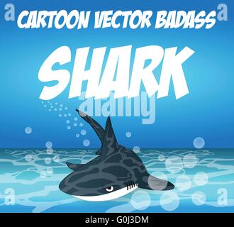 Vettore di Cartoon Shark Illustrazione Vettoriale